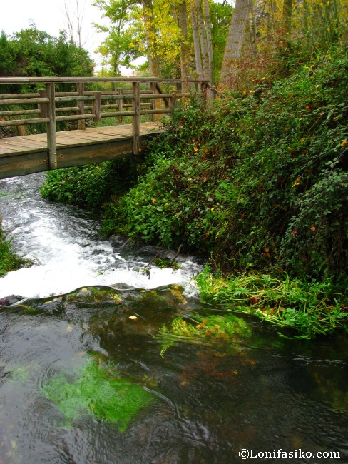 Pasarela de madera camino al nacedero del río Queiles