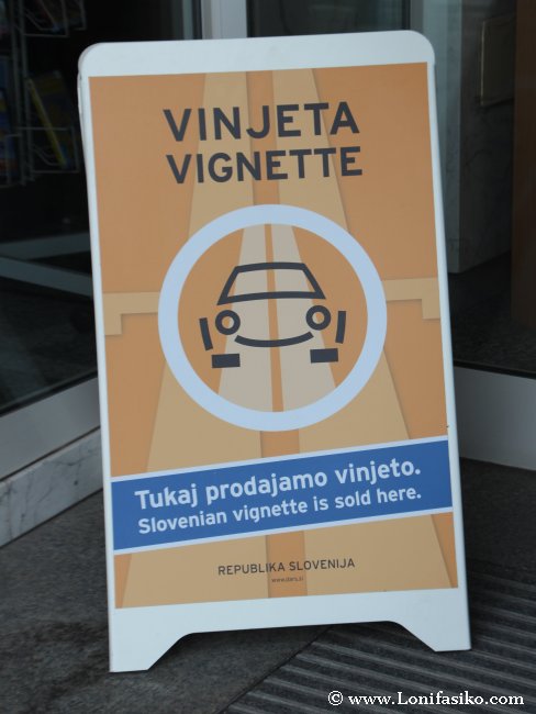 VIñeta para circular en coche por autopistas Eslovenia