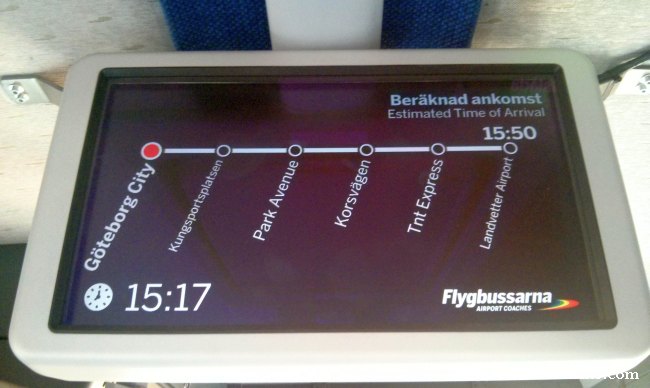 Paradas de autobús desde el centro de Göteborg hasta Landvetter