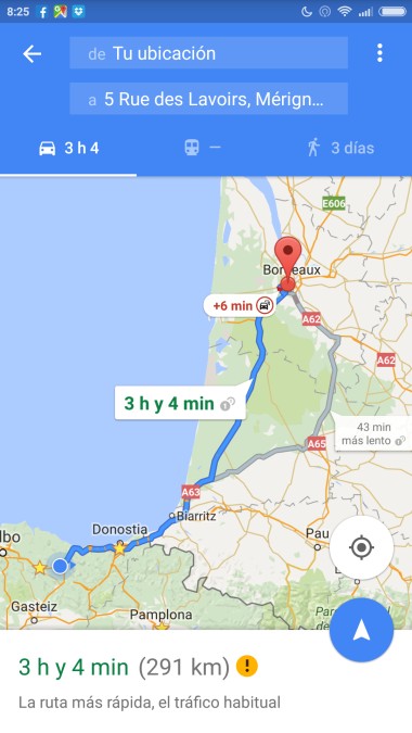 Itinerario de viaje con Google Maps