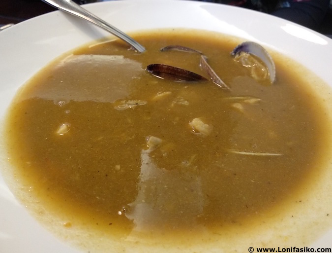 Sopa de pescado restaurante Abarketeruena Abadiño