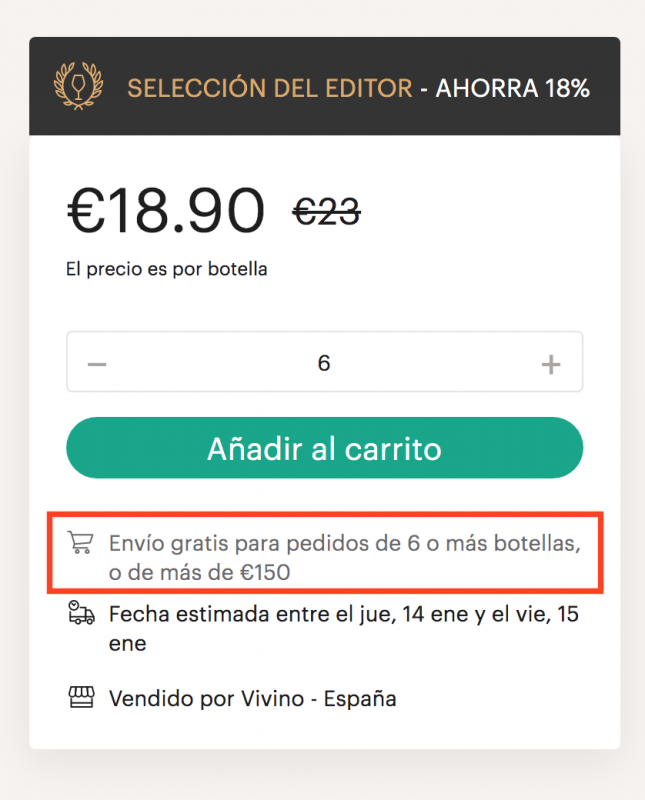 vivino españa opiniones gastos de envio gratis