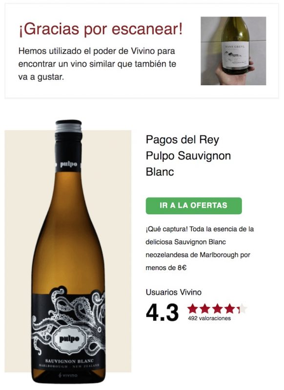 vivino españa recomendaciones escanear etiquetas